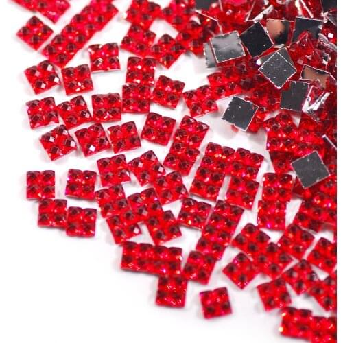 Wholesale 30000 pcs/bag 4 mm Square Grid Resin Color Loose Rhinestones Costume Accessories DIY Decorative Stone