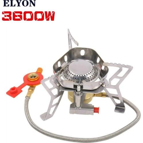 ELYON Windproof Camping Gas Stove Mini Portable Outdoor Split Gas Burner 3600W Folding Tourist Burner Furnace For Cooking Picnic