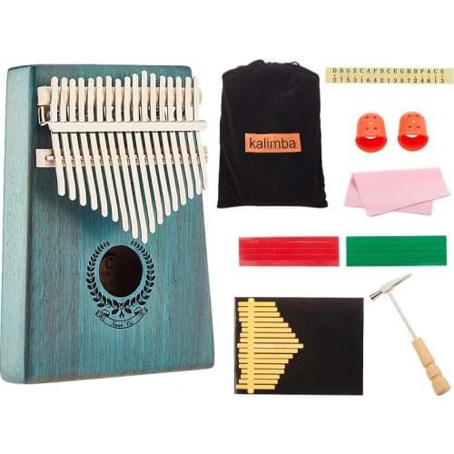Portable 17Keys Tones Kalimba Finger Thumb Piano Wooden Mahogany Beginner Musical Instrument Tune Hammer Solid Pine For Festival