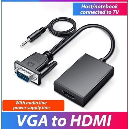 VGA to HDMI 1080P Converter Digital to Analog Video Audio Adapter Gold-plated interface For PS4 PC Laptop TV Box Projector