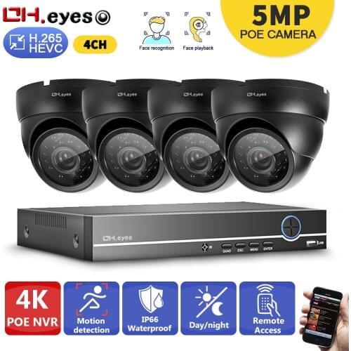 4CH 4K POE Network Video Security System 8MP H.265+ NVR With 5MP In / Outdoor Weatherproof POE IP Camera CCTV Security Kit