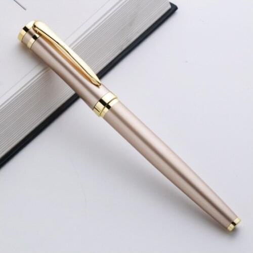 Luxury High Quality Stainless Steel Pen Business Office School Supplies Ballpoint Pens Gold Clip New