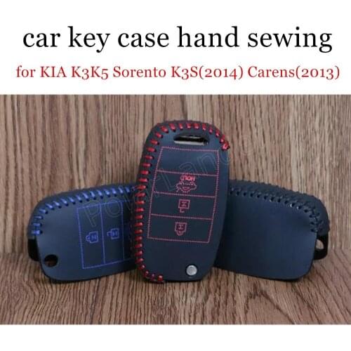 Only Red new designer fit for KIA K3K5 Sorento K3S(2014) Carens(2013) hand sewing leather car key case leather car key cases DIY