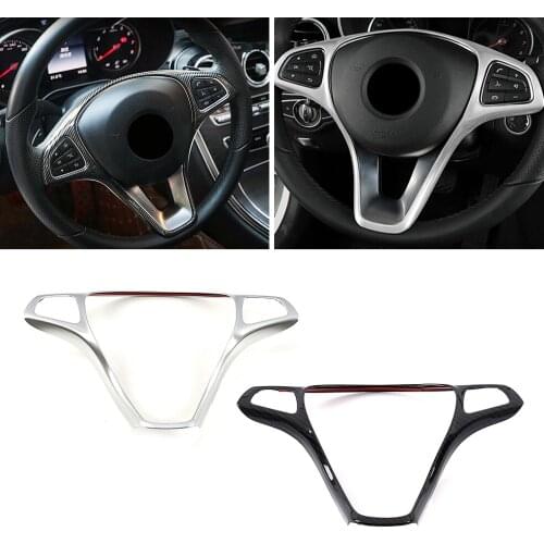 For Mercedes Benz C E GLC Class W213 W205 X253 Interior Part Modify Steering Wheel Switch Button Full Frame Molding Cover Trim
