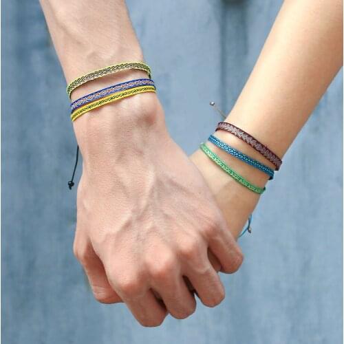 QUANCHI Boho Jewelry Braided Bracelet for Women Hand Weave Bracelets Bohemia Pattern Friendship Vintage Textile Pulseras Mujer