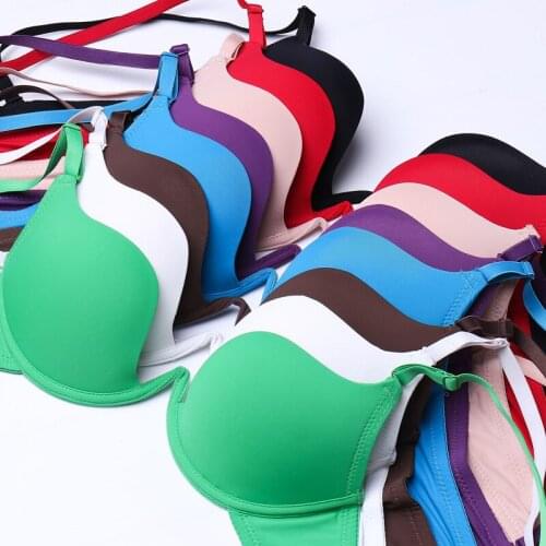 2017 New Sexy Lady bra Big Size 3/4 Cup women Bra 8 Color Deep V Bra Underwear Large AB Big Size deep u bra push up brassiere