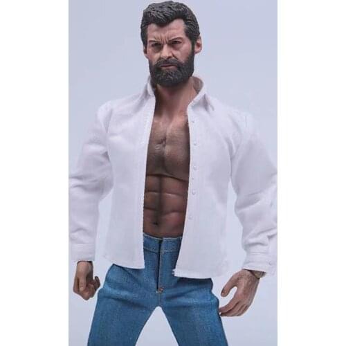 1/6 Pure White Clothes Dark Twill Tooling Formal wear Business Casual Shirt Model for 12'' Action Male Figure Doll Accessory