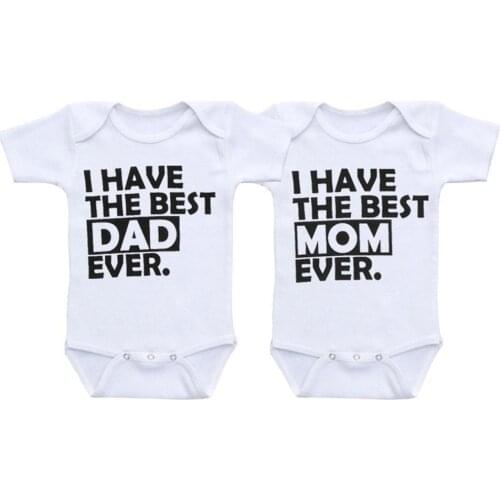 1 Pcs Newborn Romper Best Daddy Mommy Infant Baby Boys Girls Summer Romper Bodysuit Baby Unisex Clothes Outfits Love Mama Papa