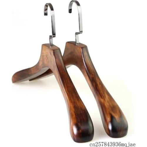 10pcs Wood Hangers Adult Wooden Hanger for Clothes Rack Vintage Suit Coat Big Hanger