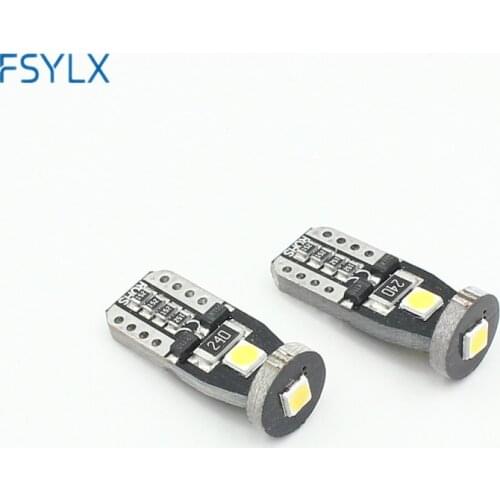 FSYLX 2pcs T10 led 168 192 2825 w5w super bright 3smd CANBUS NO Error Auto Wedge Clearance Lights bulb parking lamps 12V