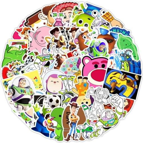 53Sheets/Bag Toy Story Anime Cartoon Sticker Luggage Suitcase Water Cup Tablet Computer Waterproof Sticker Car Decoration