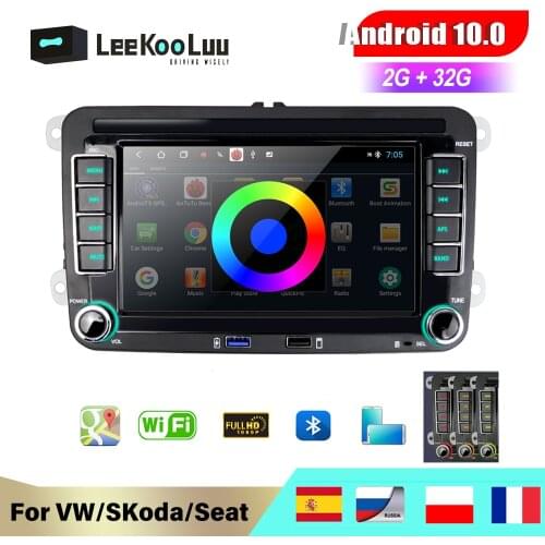 LeeKooLuu Android Car Multimedia Player 2G+32G 2 Din Car Radio GPS For VW/Golf/Polo/Tiguan/Passat/b7/b6/SEAT/leon/Skoda/Octavia