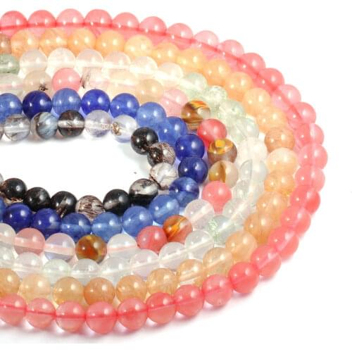 Natural Stone Fluorite Beading Round Crystal Loose BeadsIsolation beads For jewelry making DIY bracelet necklace accessories