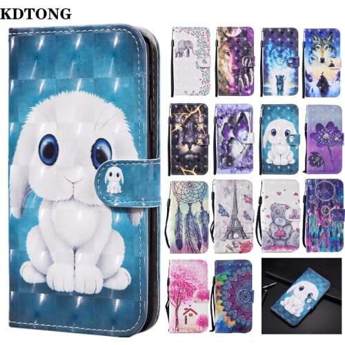 XR Leather Case for iPhone 13 12 11 Pro Max XS SE 2020 7 8 Plus Flip Wallet Cover Cute 3D Painted Protection Phone Fundas Etui