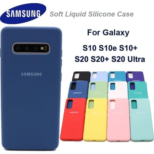 Samsung Silicone Cover Soft Liquid Silicone Office Original Style Case for Galaxy S10+ S10E S10 S20 Plus S20 Ultra S20 With Logo