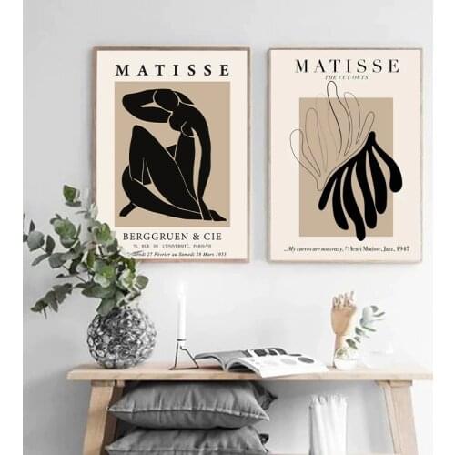 FLORID Henri Matisse Abstract Painting Minimal Illustration Wall Art Canvas Prints Vintage Poster Beige Wall Pictures Home Decor