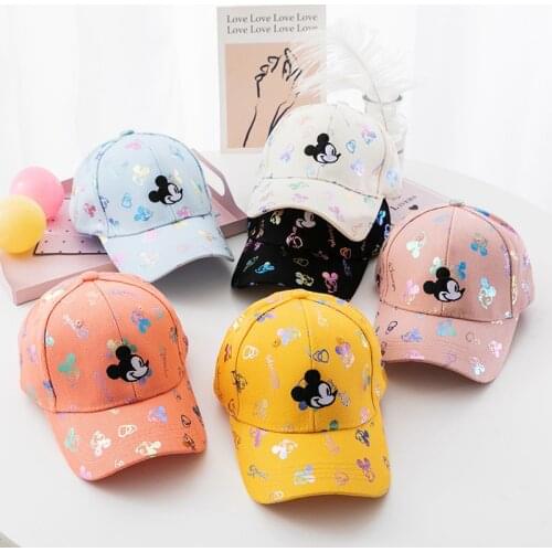 Mickey Mouse Hat Boys Girl Caps Minnie Mouse Anime children Baseball Caps kids brithday gifts Disney plus Adjustable 52-54cm