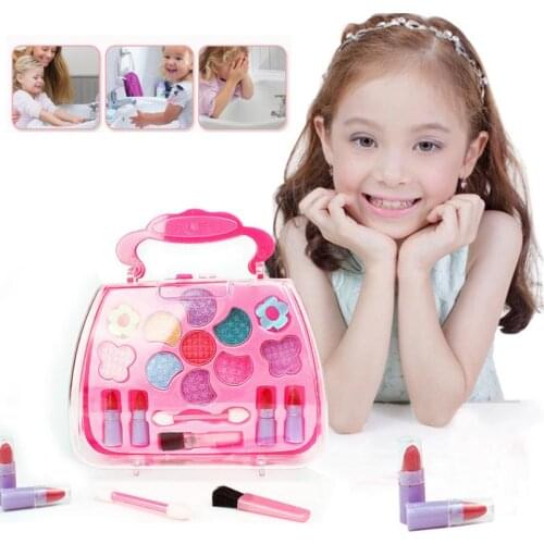 Kids Girls Makeup Kit Toys Makeup Set Preschool Kids Beauty Safety Eco-friendly Cosmetic Pretend Play Kit Princess Toy Gift