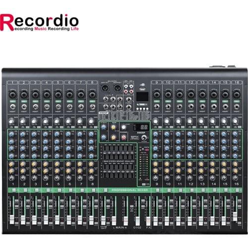 GAX-XS16 Professional 16 Channel blueteeth Digital Mixer DJ Music Karaoke Audio Mixing Console Stereo USB Mixer