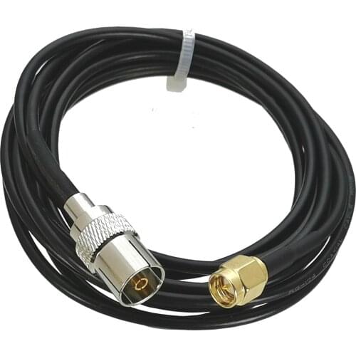 Cable IEC TV DVB-T female jack to SMA male plug straight RG174 RF Jumper pigtail 4inch~10FT