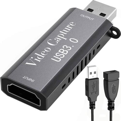 Video Capture Card, HDMI-Compatible Video Capture Card, 4K HDMI-Compatible to USB 3.0 Game Capture Device
