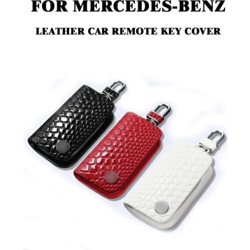 Yubao Leather Car Remote Key Case Bag Cover Keychain For Mercedes Benz