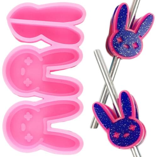 Disney Rabbit Straw Topper Silicone Mold Bunny Candy Chocolate Fondant Cake Decorating Tools Craft Keychain Epoxy Resin Mould