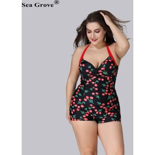 Large size Swimsuit 2018 bikini Plus Size 3XL/4XL/5XL Swimwear Women one-piece Swimsuit Retro Shorts Tankini Set Bathing Suit