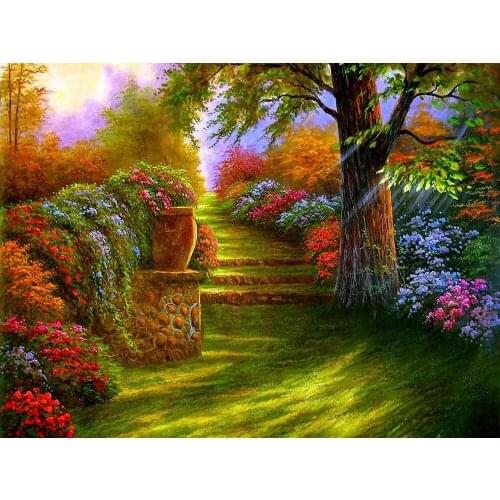 LaoJieYuan Craft Needlework Diy Handicrafts Diamond Painting dream house Painting Diamond Embroidery pebble round Drill