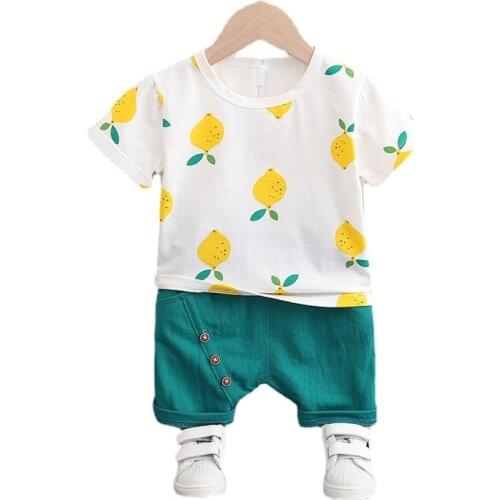 Summer Baby Boys Girls O-Neck Shirt Shorts 2Pcs/Set Kids Casual Clothing Toddler Cartoon Clothes New Children Fashion Tracksuits