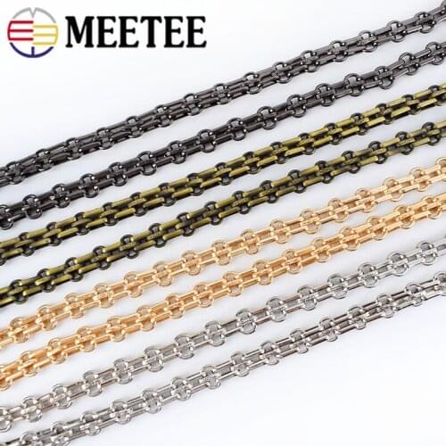 Meetee 50/100cm 12MM Bag Metal Chain Buckle for Shoulder Bags Handbag Buckle Handle DIY Luggage Hardware Strap Accessories AP628