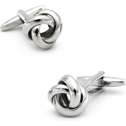 Metal Knot Cuff Links For Men Ball Design Quality Brass Material Silver Color Cufflinks Wholesale&retail