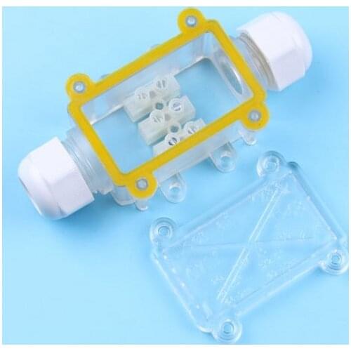 Mini 2-channel transparent IP68 grade waterproof and fireproof junction box one in and one out