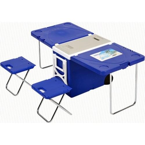 Multifunctional Folding Incubator Outdoor Camping Barbecue Picnic Table Convenient Refrigerator Trolley Car Thermostat