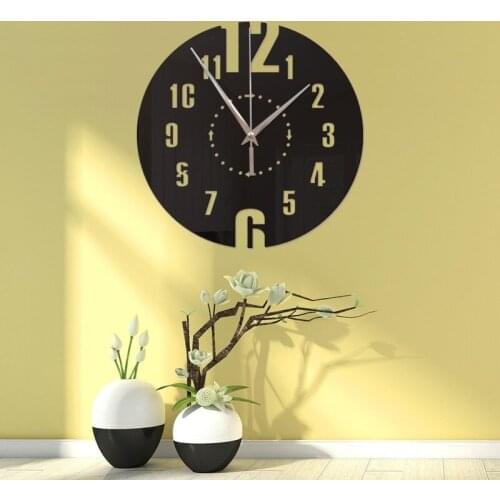 Industrial Novelty Wall Clock Quartz Watch Acrylic Mirror 3d Wall Clock Stickers Living Room Europe Wanduhr Home Decor BY50GZ