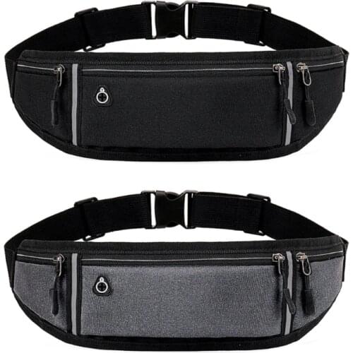 Adjustable Running Pouch Runners Belt Workout Waist Bag Elastic Slim Phone Holder Fanny Pack for Unisex Jogging Pocket