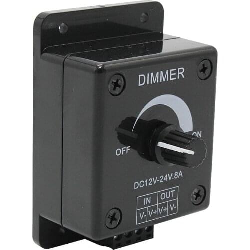DC 12V 24V 8A LED Dimmer Switch Brightness Adjustable Single Color 1 Channel Strip Controller For LED Strip Light Bulb