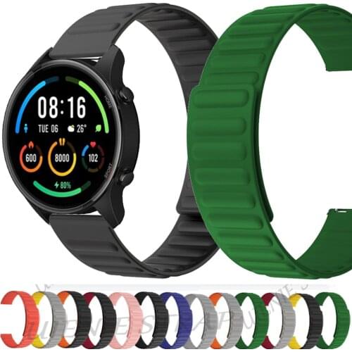 Magnetic loop Watch Strap For Xiaomi MI Watch Watchbands Wristband Silicone Bracelet 22mm Watch Band For MI Watch Color ремешок