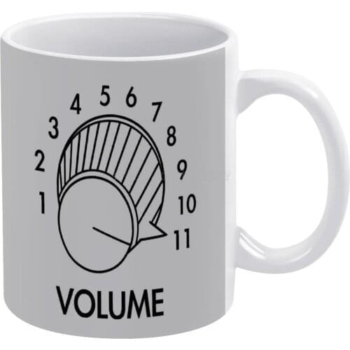 Volume Knob Up To 11 Spinal Tap Inspired Funny Guitar T-Shirt White Mug Coffee Mug Afternoon Tea Christmas Cups Ceramic Mug 330m