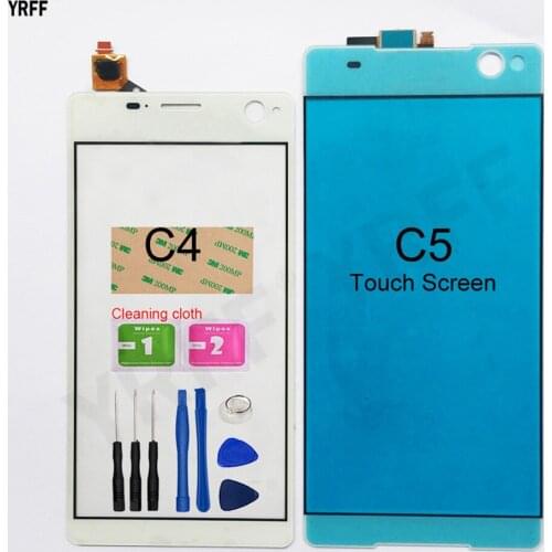Touch Screen Digitize For Sony Xperia C5 Ultra C4 C5 Touch Front Glass Panel Sensor E5363 E5333 E5334 E5506 E5533 E5303 Parts