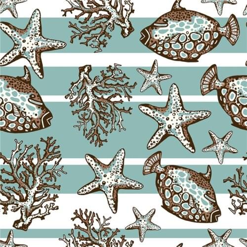 Swimsuit fabric custom stretch digital printing beautiful marine animal DIY clothes shirt sewing bedding cloth QQ3