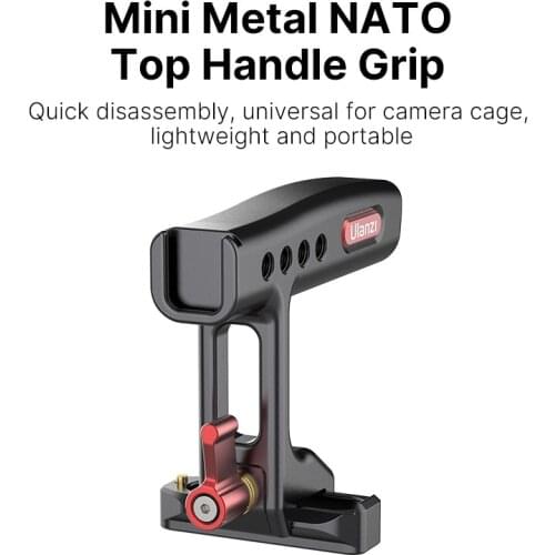 Ulanzi R084 Mini Metal NATO Top Handle Grip With Cold Shoe For Fill Light Microphone Universal Camera Handle Camera Accessories