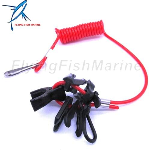 Universal Safety Lanyard Stop Kill Switch Cord for Yamaha Johnson OMC Honda Suzuki Tohatsu Outboard Engine, 7 keys, 60" long