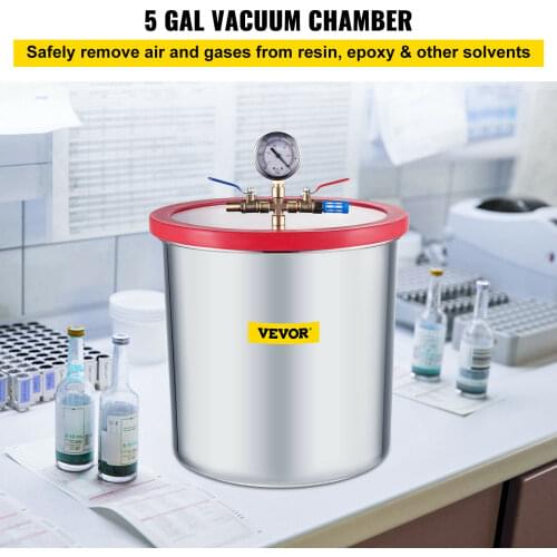 5 Gallon Stainless Steel Vacuum Chamber kit Degassing Urethanes Silicone Epoxies