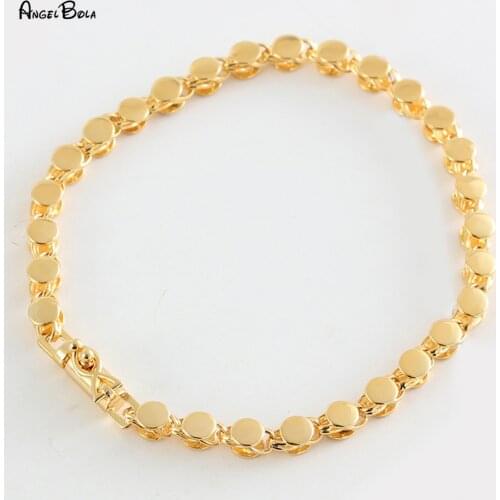 Gold Glossy Round Women Fashion Simple Charm Bracelet Muslim Islamic Middle East Jewelry Accessories Gift Wholesale