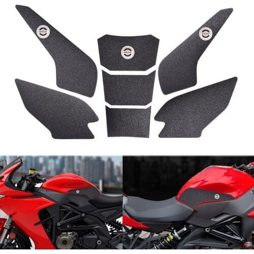 1 Set for QJMOTOR Race 600 Motorcycle Fuel Tank Pads Protector Sticker TPU Rubber Knee Grip Traction Side Pad Motorcycle Styling