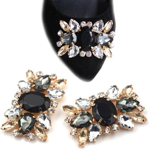 1PCS Charm Glass Drill Shoe Buckle Alloy Rhinestone Shoes Clips, Bridal Decorative Fashion Shoe Accessories Wedding Shoes