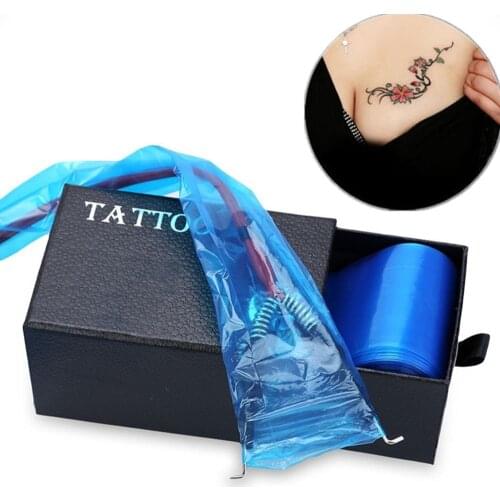 100pcs Plastic Tattoo Clip Cord Sleeves Covers Bags Supply Disposable Blue Covers Bags For Tattoo Machine Pro Tattoo Accessory