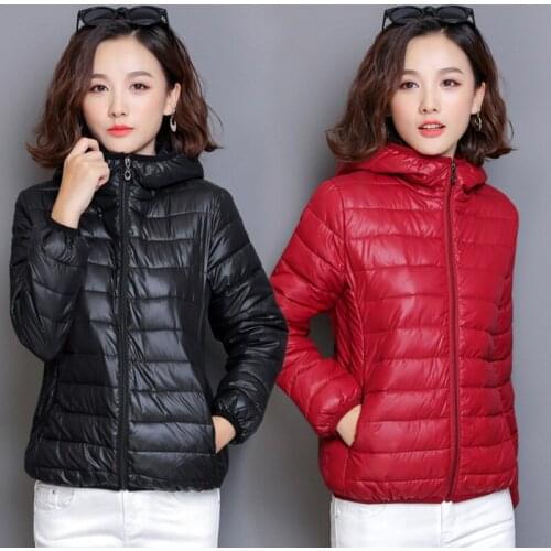 2020 Women Ultra Light cotton padded Jacket Hooded Winter Coats Women Warm Lightweight Parka Soft Women Outdoor Clothing RFQ002