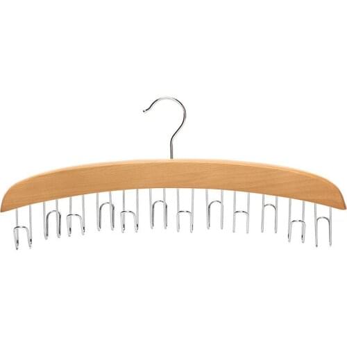 40cm Multi-function Wood Storage Hangers With 12 Hooks Wardrobe Clothing Hanging Organizer Belt Scarf Hanger Storage Accessories